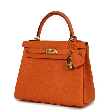 HERMÈS Hermes Special Order (HSS) Kelly Retourne 25 Orange Verso Togo Gold Hardware | Thumbnail 5 HERMÈS Hermes Special Order (HSS) Kelly Retourne 25 Orange Verso Togo Gold Hardware | Thumbnail 5