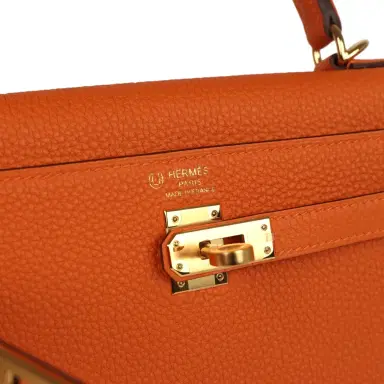 HERMÈS Hermes Special Order (HSS) Kelly Retourne 25 Orange Verso Togo Gold Hardware | Thumbnail 7 HERMÈS Hermes Special Order (HSS) Kelly Retourne 25 Orange Verso Togo Gold Hardware | Thumbnail 7