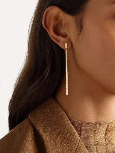 Sydney Evan Fluted Bar 14-karat Gold Diamond Earrings | Thumbnail 2 Sydney Evan Fluted Bar 14-karat Gold Diamond Earrings | Thumbnail 2