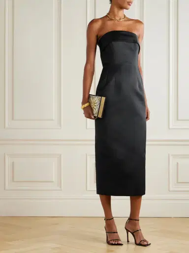 Emilia Wickstead Keeley Strapless Duchesse-satin Midi Dress | Thumbnail 2 Emilia Wickstead Keeley Strapless Duchesse-satin Midi Dress | Thumbnail 2