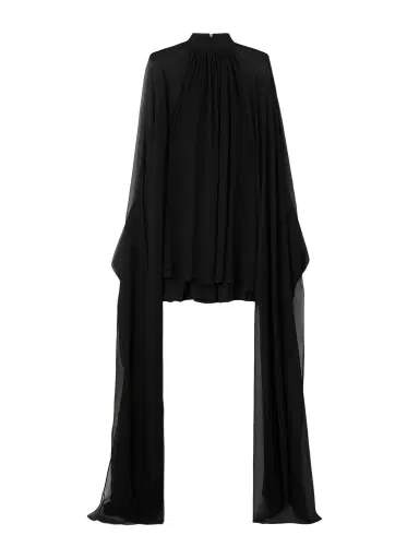 Taller Marmo Eterea Cape-effect Silk-crepon Halterneck Mini Dress | Thumbnail 1 Taller Marmo Eterea Cape-effect Silk-crepon Halterneck Mini Dress | Thumbnail 1