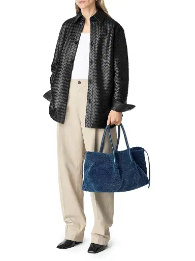 Bottega Veneta Women's Pinacoteca Reversible Shearling Tote - Ocean Pacific | Thumbnail 2 Bottega Veneta Women's Pinacoteca Reversible Shearling Tote - Ocean Pacific | Thumbnail 2