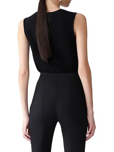 Carolina Herrera Women's Sequined Stretch-Wool Crewneck Tank - Black | Thumbnail 4 Carolina Herrera Women's Sequined Stretch-Wool Crewneck Tank - Black | Thumbnail 4