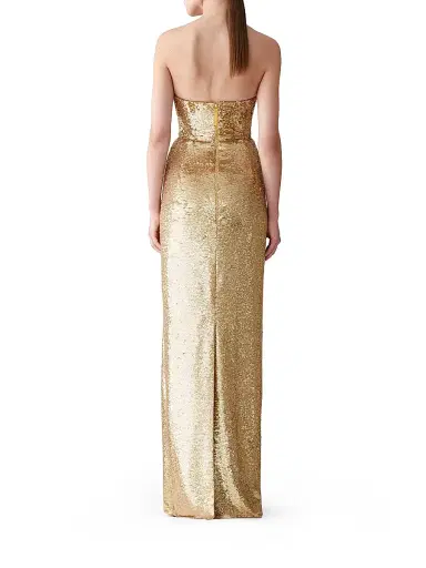 Carolina Herrera Women's Sequined Rosette U-Neck Column Gown | Thumbnail 3 Carolina Herrera Women's Sequined Rosette U-Neck Column Gown | Thumbnail 3