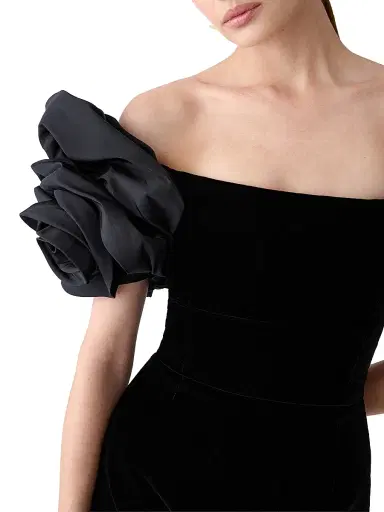 Carolina Herrera Women's Rosette-Sleeve Cocktail Dress | Thumbnail 4 Carolina Herrera Women's Rosette-Sleeve Cocktail Dress | Thumbnail 4