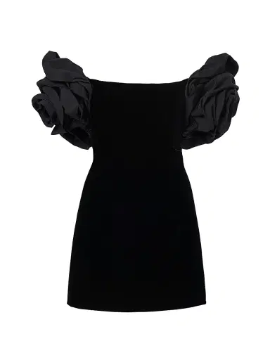 Carolina Herrera Women's Rosette-Sleeve Cocktail Dress | Thumbnail 1 Carolina Herrera Women's Rosette-Sleeve Cocktail Dress | Thumbnail 1