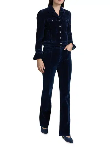 Cinq à Sept Women's Shailene Velvet Straight Pants - Annecy | Thumbnail 2 Cinq à Sept Women's Shailene Velvet Straight Pants - Annecy | Thumbnail 2