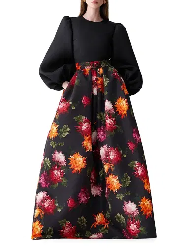 Carolina Herrera Women's Silk Gazar Puff-Sleeve Blouse | Thumbnail 2 Carolina Herrera Women's Silk Gazar Puff-Sleeve Blouse | Thumbnail 2