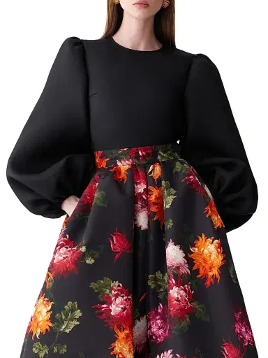 Carolina Herrera Women's Silk Gazar Puff-Sleeve Blouse | Thumbnail 3 Carolina Herrera Women's Silk Gazar Puff-Sleeve Blouse | Thumbnail 3