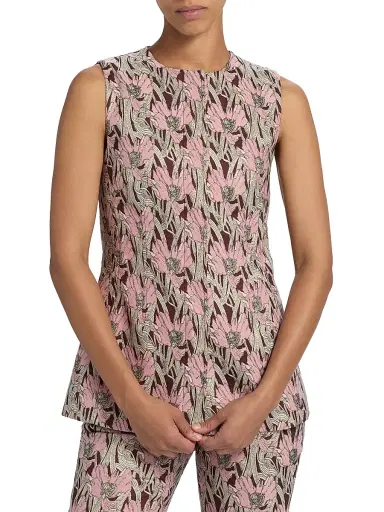 Veronica Beard Women's Jessup Metallic Floral Vest - Raisin Multi | Thumbnail 3 Veronica Beard Women's Jessup Metallic Floral Vest - Raisin Multi | Thumbnail 3