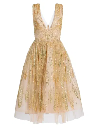 Milly Women's Tinsley Sequined Tulle Midi-Dress - Blush | Thumbnail 1 Milly Women's Tinsley Sequined Tulle Midi-Dress - Blush | Thumbnail 1