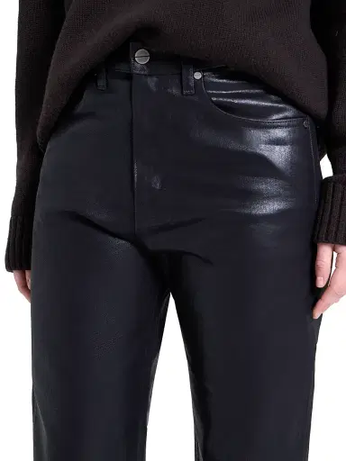 TWP Women's Kent St Coated Wool Straight-Leg Trousers - Black | Thumbnail 6 TWP Women's Kent St Coated Wool Straight-Leg Trousers - Black | Thumbnail 6