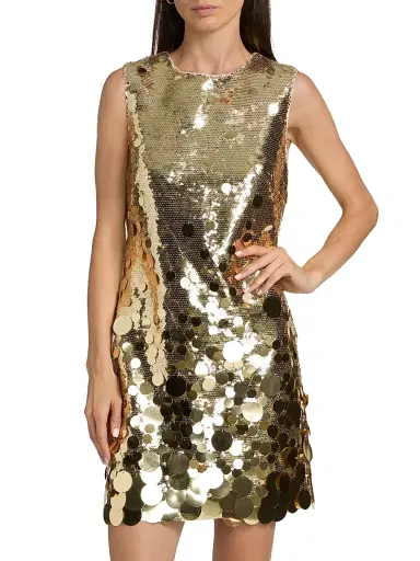 Milly Women's Ivette Cascading Pailette Sleeveless Minidress - Gold | Thumbnail 3 Milly Women's Ivette Cascading Pailette Sleeveless Minidress - Gold | Thumbnail 3