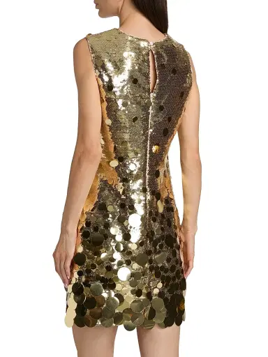 Milly Women's Ivette Cascading Pailette Sleeveless Minidress - Gold | Thumbnail 5 Milly Women's Ivette Cascading Pailette Sleeveless Minidress - Gold | Thumbnail 5