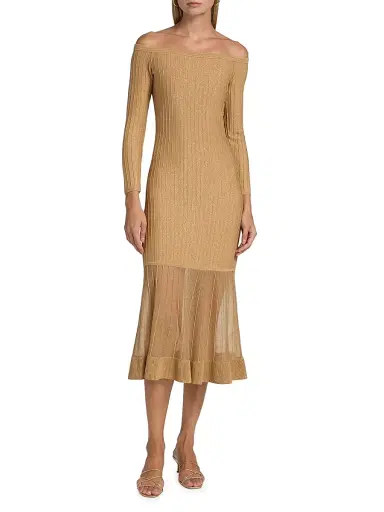 Milly Women's Rudy Knit Midi-Dress | Thumbnail 3 Milly Women's Rudy Knit Midi-Dress | Thumbnail 3