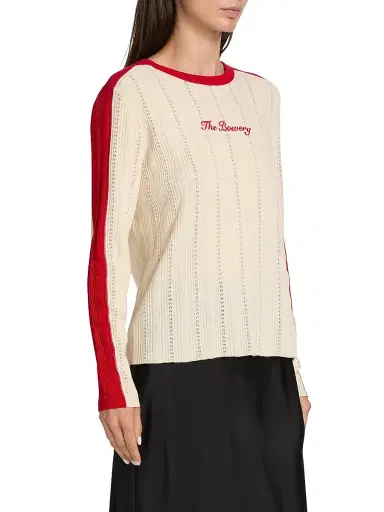 LINGUA FRANCA Women's Bowery Pointelle Sweater | Thumbnail 4 LINGUA FRANCA Women's Bowery Pointelle Sweater | Thumbnail 4