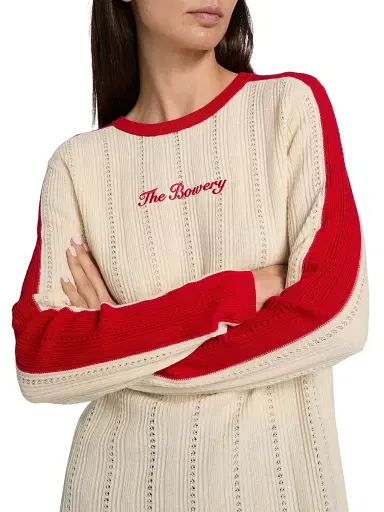LINGUA FRANCA Women's Bowery Pointelle Sweater | Thumbnail 6 LINGUA FRANCA Women's Bowery Pointelle Sweater | Thumbnail 6