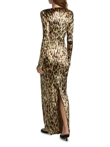 Lapointe Women's Re-Edition Velvet Leopard-Print V-Neck Gown - Leopard - Size Large | Thumbnail 5 Lapointe Women's Re-Edition Velvet Leopard-Print V-Neck Gown - Leopard - Size Large | Thumbnail 5