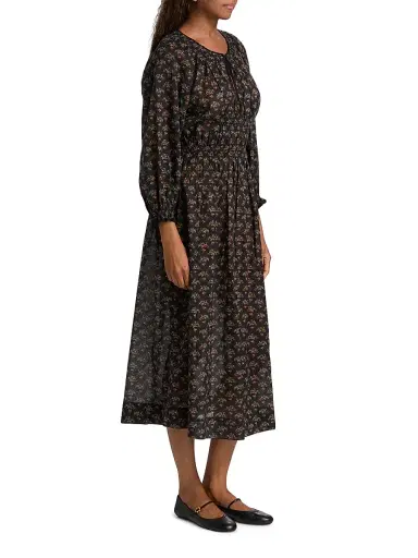 DÔEN Women's Delfina Floral Midi-Dress - Delphinium Floral - Size XS | Thumbnail 4 DÔEN Women's Delfina Floral Midi-Dress - Delphinium Floral - Size XS | Thumbnail 4