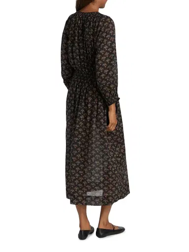 DÔEN Women's Delfina Floral Midi-Dress - Delphinium Floral - Size XS | Thumbnail 5 DÔEN Women's Delfina Floral Midi-Dress - Delphinium Floral - Size XS | Thumbnail 5