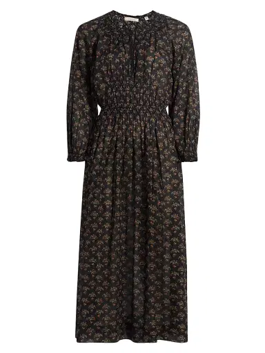 DÔEN Women's Delfina Floral Midi-Dress - Delphinium Floral - Size XS | Thumbnail 1 DÔEN Women's Delfina Floral Midi-Dress - Delphinium Floral - Size XS | Thumbnail 1