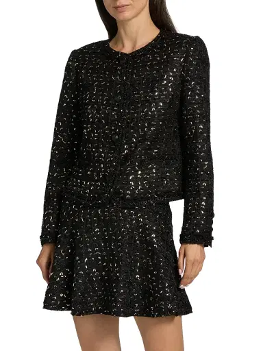 Kobi Halperin Women's Jordan Metallic Knit Jacket - Black Multi | Thumbnail 3 Kobi Halperin Women's Jordan Metallic Knit Jacket - Black Multi | Thumbnail 3