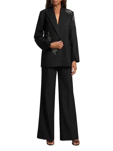 Kobi Halperin Women's Steven Pleated Wool-Blend Pants - Black - Size 16 | Thumbnail 2 Kobi Halperin Women's Steven Pleated Wool-Blend Pants - Black - Size 16 | Thumbnail 2