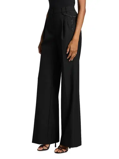 Kobi Halperin Women's Steven Pleated Wool-Blend Pants - Black - Size 16 | Thumbnail 4 Kobi Halperin Women's Steven Pleated Wool-Blend Pants - Black - Size 16 | Thumbnail 4