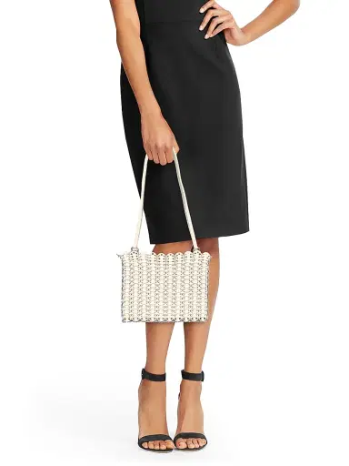 Rabanne Women's Sac A Main Leather & Steel Shoulder Bag - Ivory Silver | Thumbnail 3 Rabanne Women's Sac A Main Leather & Steel Shoulder Bag - Ivory Silver | Thumbnail 3