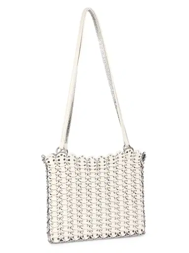 Rabanne Women's Sac A Main Leather & Steel Shoulder Bag - Ivory Silver | Thumbnail 6 Rabanne Women's Sac A Main Leather & Steel Shoulder Bag - Ivory Silver | Thumbnail 6
