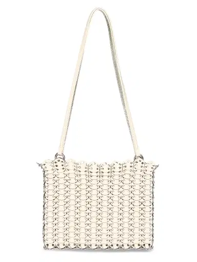 Rabanne Women's Sac A Main Leather & Steel Shoulder Bag - Ivory Silver | Thumbnail 1 Rabanne Women's Sac A Main Leather & Steel Shoulder Bag - Ivory Silver | Thumbnail 1