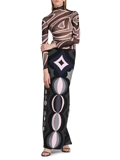 PUCCI Women's Passepartout Tulle T-Shirt - Black Pink - Size 10 | Thumbnail 2 PUCCI Women's Passepartout Tulle T-Shirt - Black Pink - Size 10 | Thumbnail 2