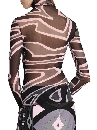 PUCCI Women's Passepartout Tulle T-Shirt - Black Pink - Size 10 | Thumbnail 5 PUCCI Women's Passepartout Tulle T-Shirt - Black Pink - Size 10 | Thumbnail 5