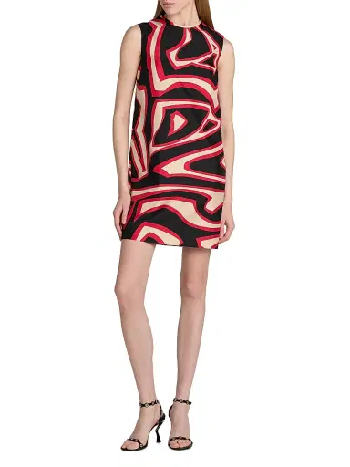 PUCCI Women's Passepartout Silk Twill Shift Minidress | Thumbnail 2 PUCCI Women's Passepartout Silk Twill Shift Minidress | Thumbnail 2