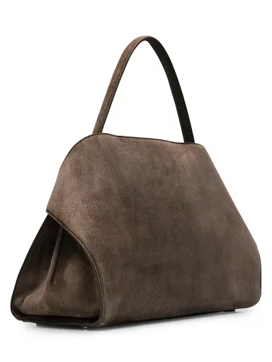 FERRAGAMO Women's Hug Soft Suede Top Handle Bag - Concrete | Thumbnail 6 FERRAGAMO Women's Hug Soft Suede Top Handle Bag - Concrete | Thumbnail 6