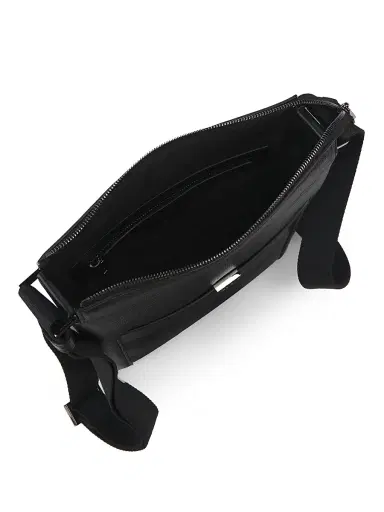 FERRAGAMO Men's Trading Gancio Leather Crossbody Bag - Nero | Thumbnail 4 FERRAGAMO Men's Trading Gancio Leather Crossbody Bag - Nero | Thumbnail 4