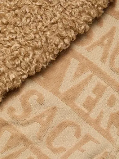 Versace Women's Faux Fur-Trim Logo Terry Bathrobe - Camel | Thumbnail 7 Versace Women's Faux Fur-Trim Logo Terry Bathrobe - Camel | Thumbnail 7
