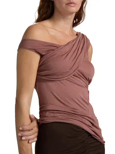 Rick Owens Women's Sahara Asymmetric Top - Mauve | Thumbnail 6 Rick Owens Women's Sahara Asymmetric Top - Mauve | Thumbnail 6