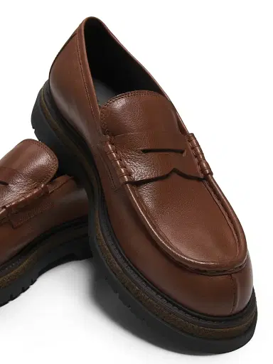 Pollini Men's Leather Lug-Sole Penny Loafers - Hide - Size 12 | Thumbnail 5 Pollini Men's Leather Lug-Sole Penny Loafers - Hide - Size 12 | Thumbnail 5