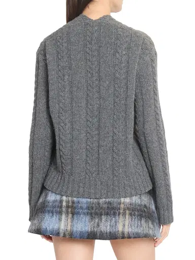 LOEWE Women's Cut-Out Wool-Blend Sweater - Grey | Thumbnail 5 LOEWE Women's Cut-Out Wool-Blend Sweater - Grey | Thumbnail 5