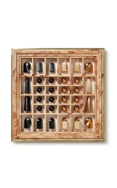 Aerin Shagreen Chess Set; Chocolate W/ Chess Pieces - Brown | Thumbnail 4 Aerin Shagreen Chess Set; Chocolate W/ Chess Pieces - Brown | Thumbnail 4