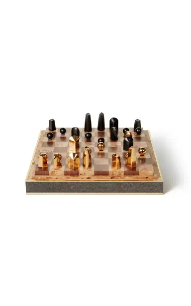 Aerin Shagreen Chess Set; Chocolate W/ Chess Pieces - Brown | Thumbnail 1 Aerin Shagreen Chess Set; Chocolate W/ Chess Pieces - Brown | Thumbnail 1