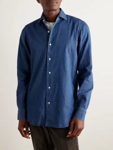 De Petrillo Cotton-Chambray Shirt - Men | Thumbnail 3 De Petrillo Cotton-Chambray Shirt - Men | Thumbnail 3