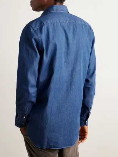 De Petrillo Cotton-Chambray Shirt - Men | Thumbnail 4 De Petrillo Cotton-Chambray Shirt - Men | Thumbnail 4
