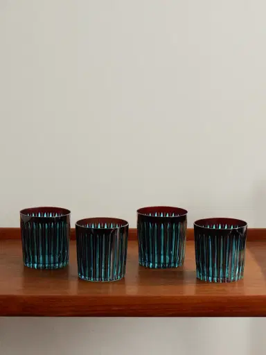 L'Objet Prism Set of Four Double Old Fashioned Glasses - Men | Thumbnail 1 L'Objet Prism Set of Four Double Old Fashioned Glasses - Men | Thumbnail 1
