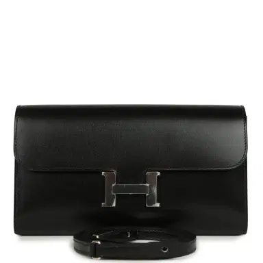 HERMÈS Hermes Constance Wallet To Go Black Box Palladium Hardware | Thumbnail 1 HERMÈS Hermes Constance Wallet To Go Black Box Palladium Hardware | Thumbnail 1