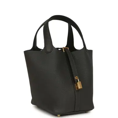 HERMÈS Hermes Picotin Lock 18 Dark Bronze Clemence Gold Hardware | Thumbnail 2 HERMÈS Hermes Picotin Lock 18 Dark Bronze Clemence Gold Hardware | Thumbnail 2