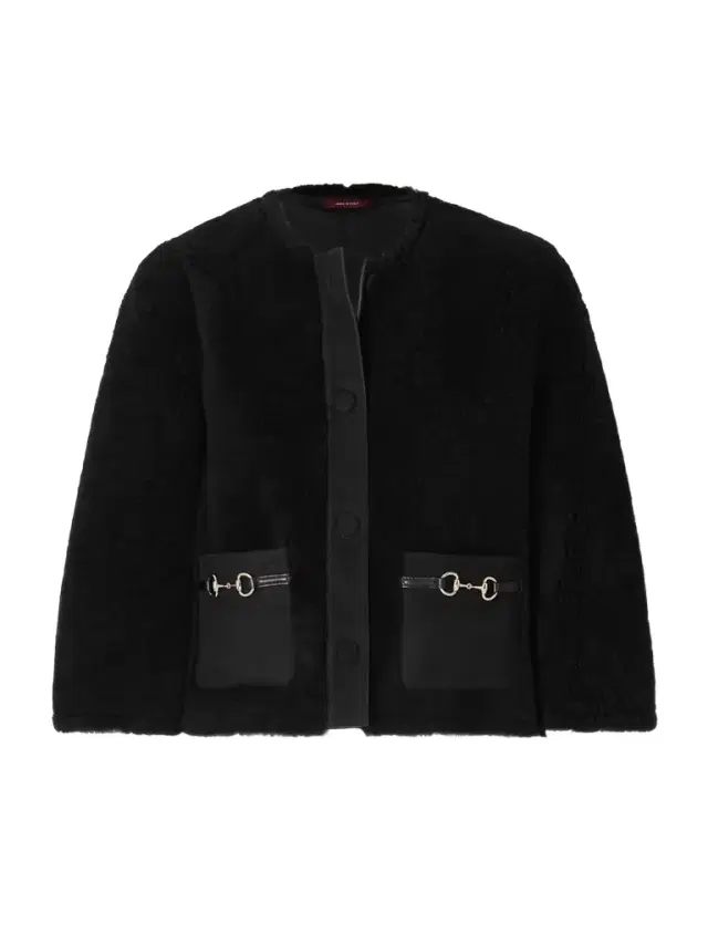 Cropped Horsebit-detailed Shearling Jacket Cropped Horsebit-detailed Shearling Jacket