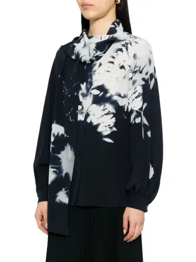 Akris Silk Crêpe Wildflower Blouse | Thumbnail 3 Akris Silk Crêpe Wildflower Blouse | Thumbnail 3