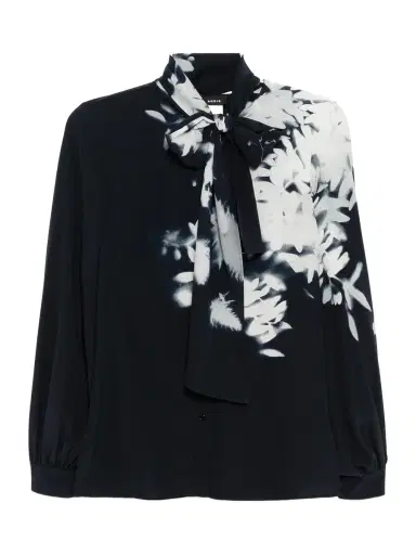 Akris Silk Crêpe Wildflower Blouse | Thumbnail 1 Akris Silk Crêpe Wildflower Blouse | Thumbnail 1